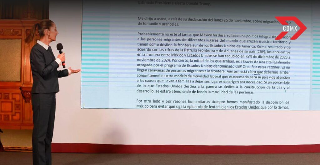 La carta de Claudia Sheinbaum a Donald Trump