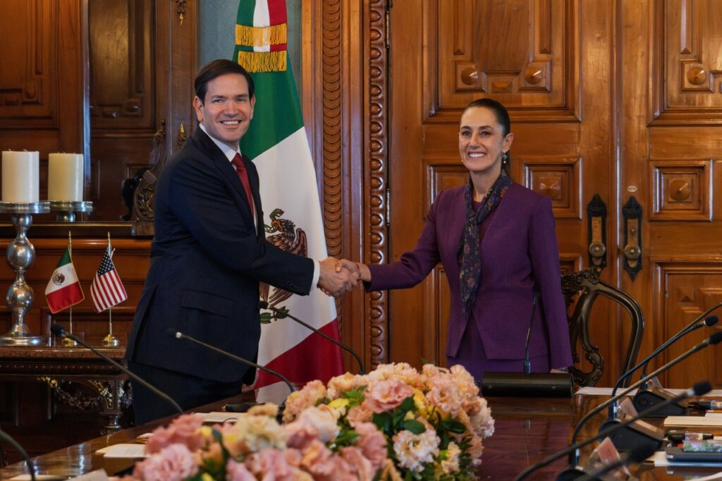 Claudia Sheinbaum recibe a Marco Rubio en Palacio Nacional