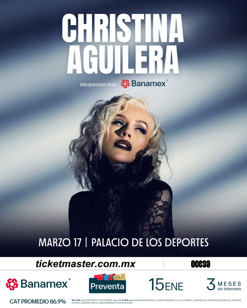 ¿Cuándo es la preventa de boletos para el concierto de Christina Aguilera en CDMX?