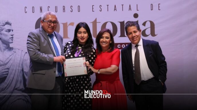 Lorena Cuéllar destaca el impulso a la educación durante la Final Estatal de Oratoria COBAT 2026