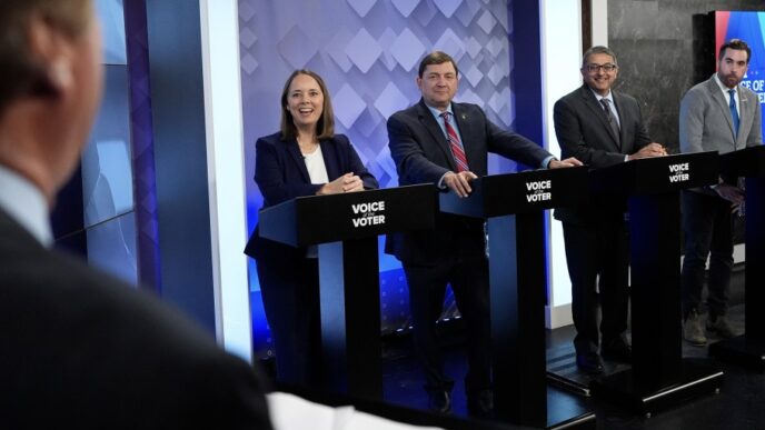 Debate televisivo de candidatos demócratas al Senado de Estados Unidos por Maine en Portland