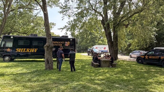 Río Scioto en Powell, Ohio, donde cinco adultos murieron ahogados durante un intento de rescate