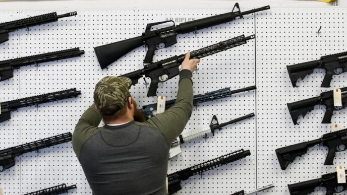 Imagen de un rifle semiautomático tipo AR-15, arma cuya prohibición fue declarada inconstitucional por la corte de apelaciones del Tercer Circuito en Nueva Jersey