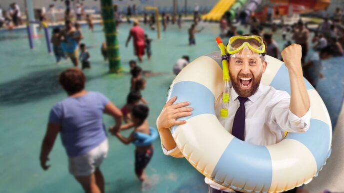 Alberca pública en un centro deportivo de la alcaldía Gustavo A. Madero donde familias disfrutan de las vacaciones de verano 2026