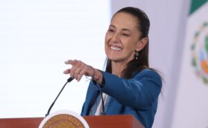 Claudia Sheinbaum durante la conferencia mañanera del 16 de julio de 2026 en Palacio Nacional