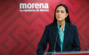 Ariadna Montiel Reyes, titular de la Secretaría de Bienestar, durante conferencia de prensa