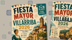 Carteles publicitarios generados por inteligencia artificial con patrones visuales repetitivos y colores vívidos