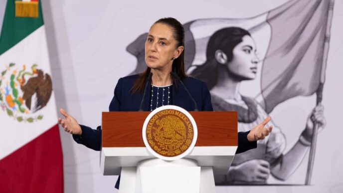 Claudia Sheinbaum en conferencia matutina del 23 de julio de 2026 sobre la revisión del T-MEC