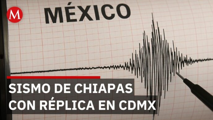 Representación de un sismo con epicentro en Chiapas que se percibió en la Ciudad de México sin activación de alertas sísmicas