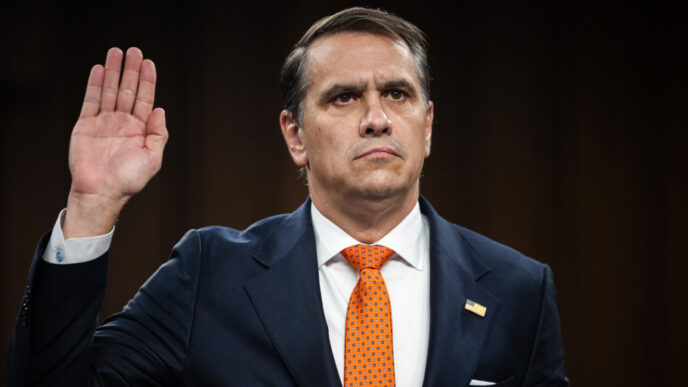 Todd Blanche, fiscal general interino de Estados Unidos, durante su audiencia de confirmación ante el Comité Judicial del Senado
