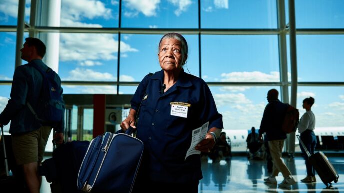 Trabajador veterano de 64 años en pista de aeropuerto John Wayne Airport en California