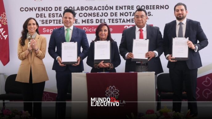 Lorena Cuéllar firma convenio de colaboración con el Consejo de Notarios