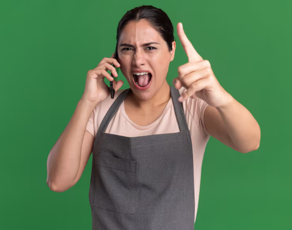 comerciantes enojados